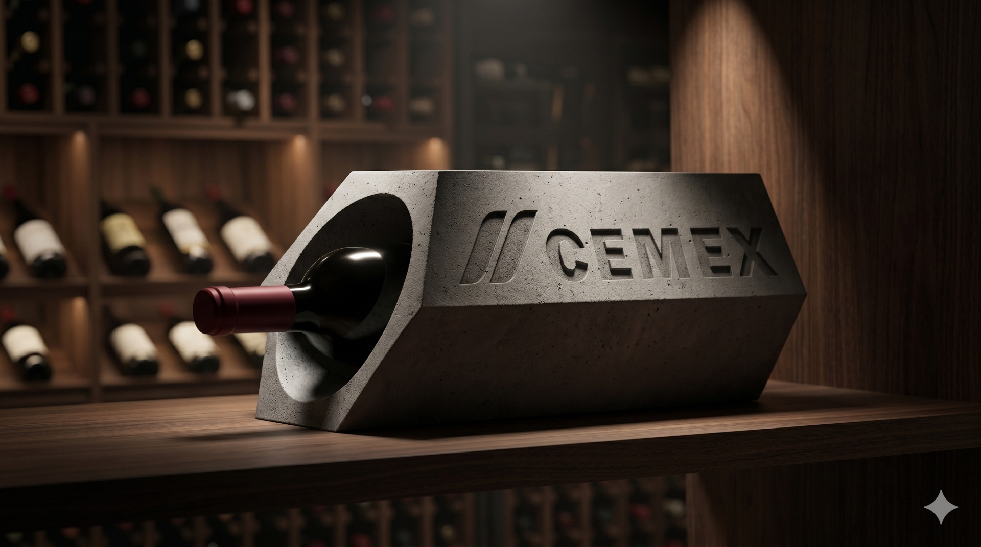 Base para botella de vino Cemex en concreto